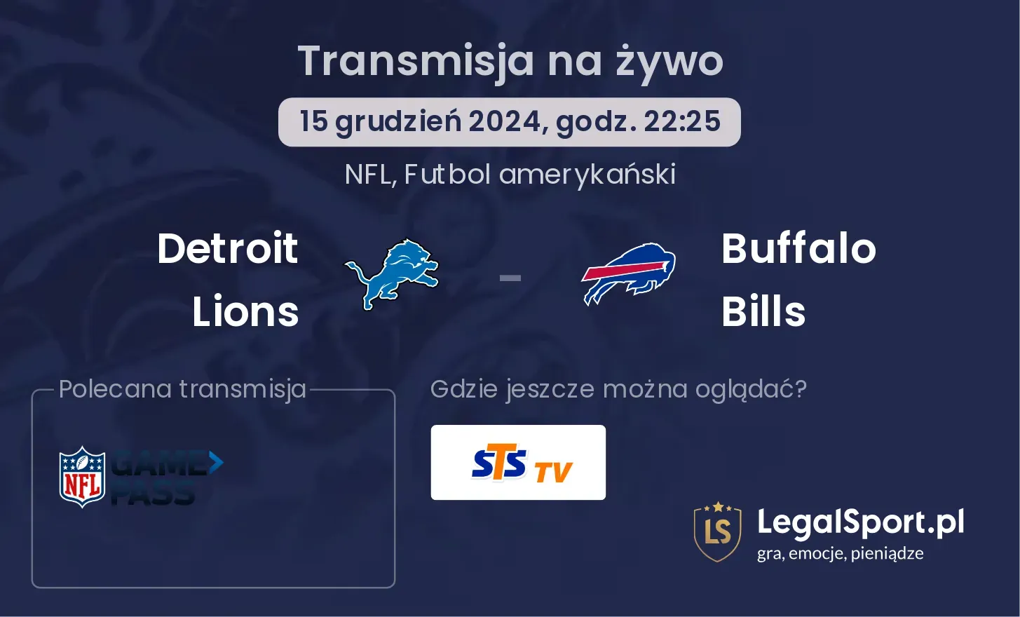 Detroit Lions - Buffalo Bills gdzie oglądać?