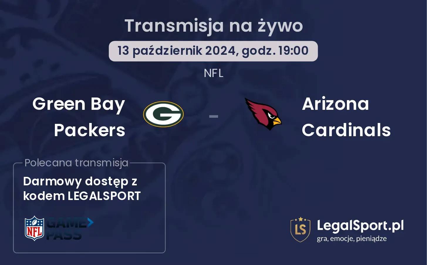 Green Bay Packers - Arizona Cardinals gdzie oglądać? 13.10, godz. 19:00