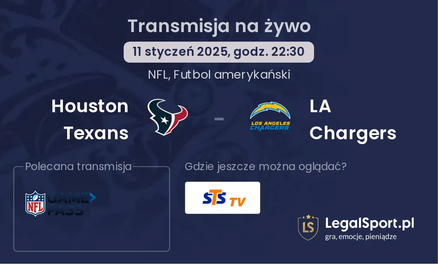  Houston Texans - LA Chargers transmisja na żywo