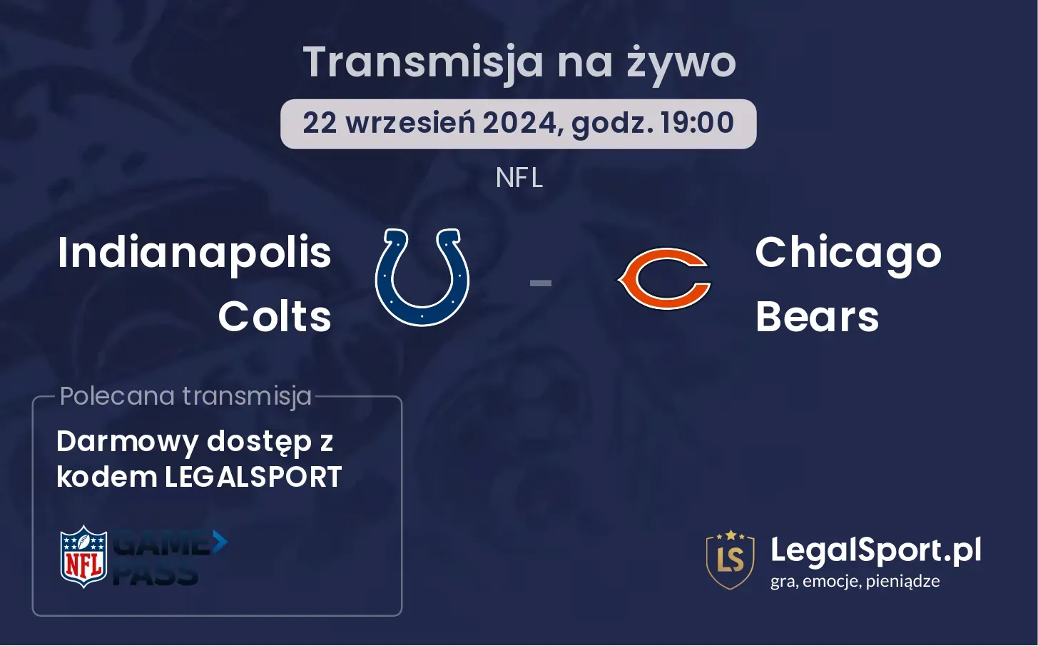 Indianapolis Colts - Chicago Bears transmisja na żywo