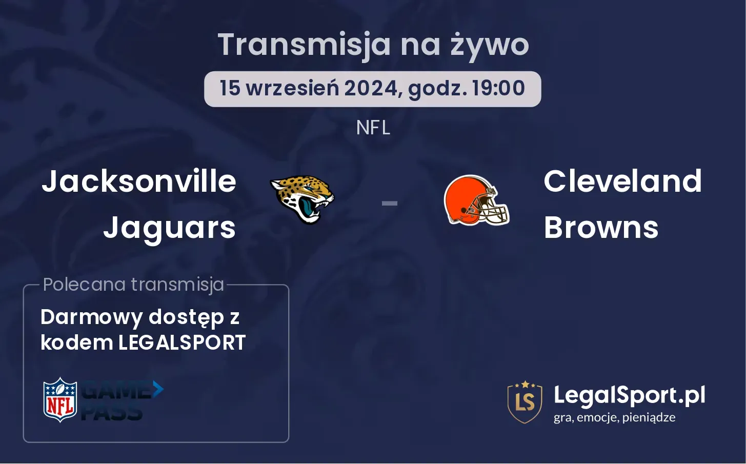 Jacksonville Jaguars -  Cleveland Browns transmisja na żywo