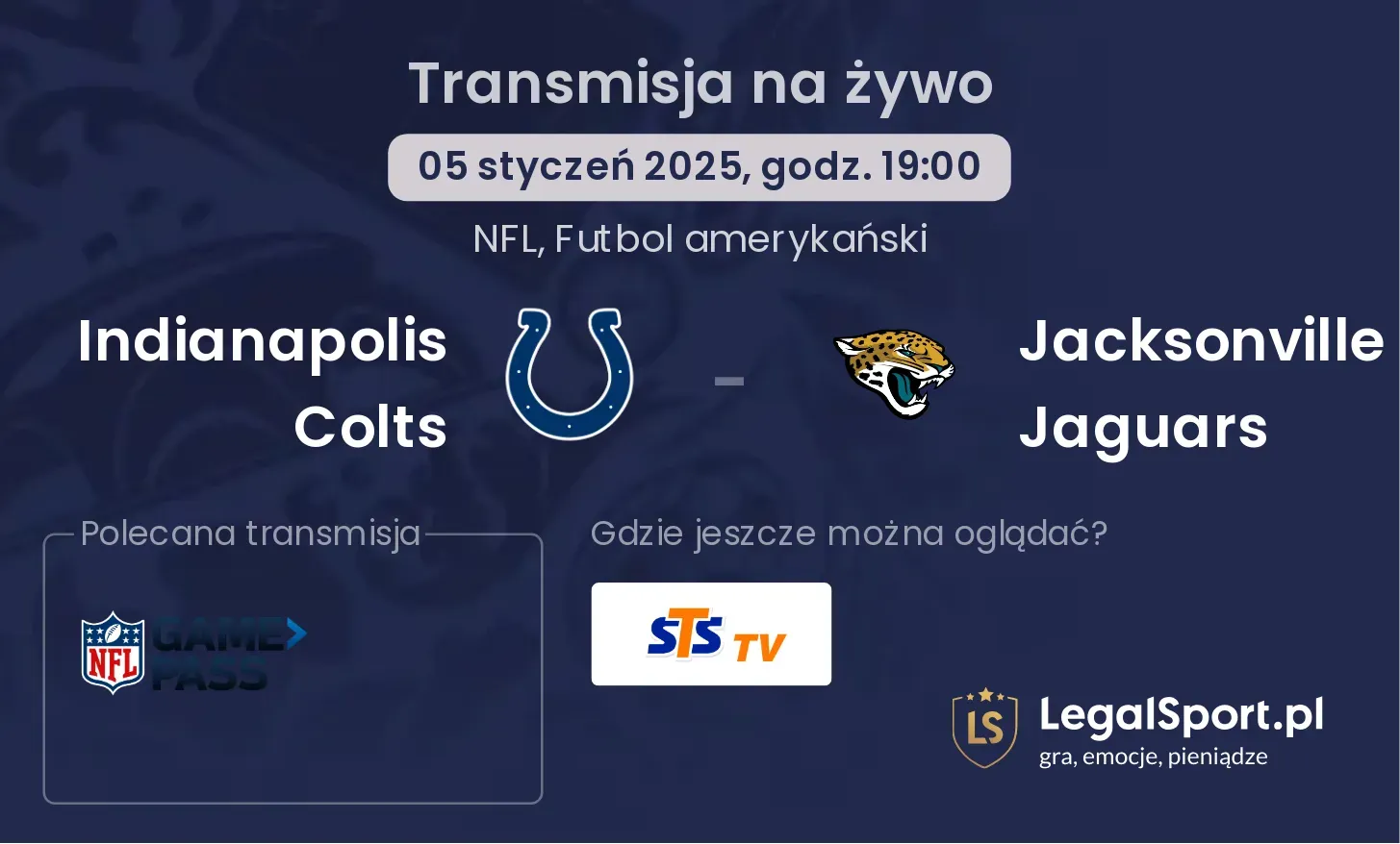 Indianapolis Colts - Jacksonville Jaguars gdzie oglądać?