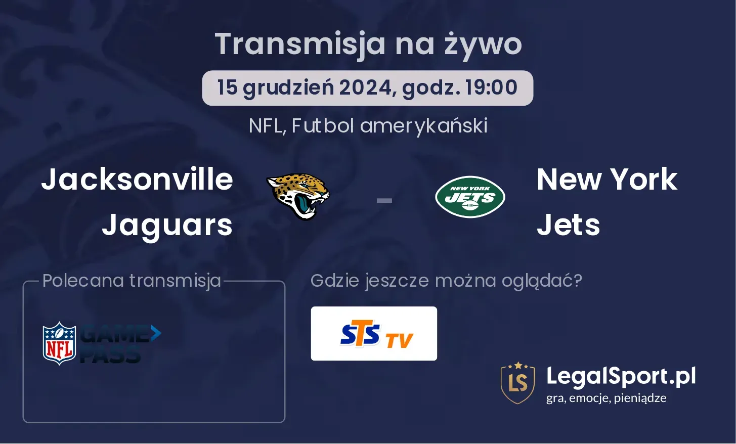 Jacksonville Jaguars - New York Jets transmisja na żywo