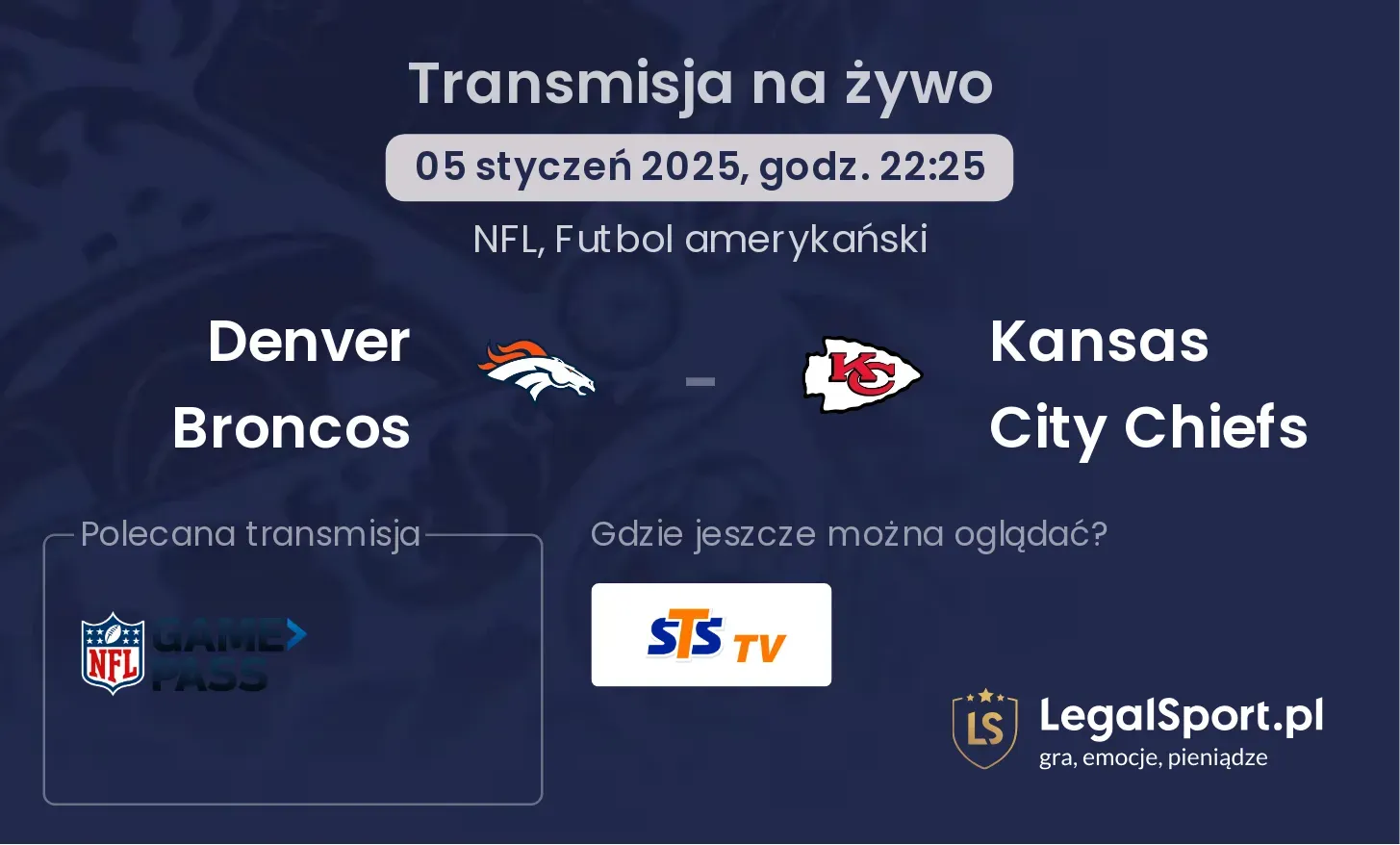 Denver Broncos - Kansas City Chiefs gdzie oglądać?