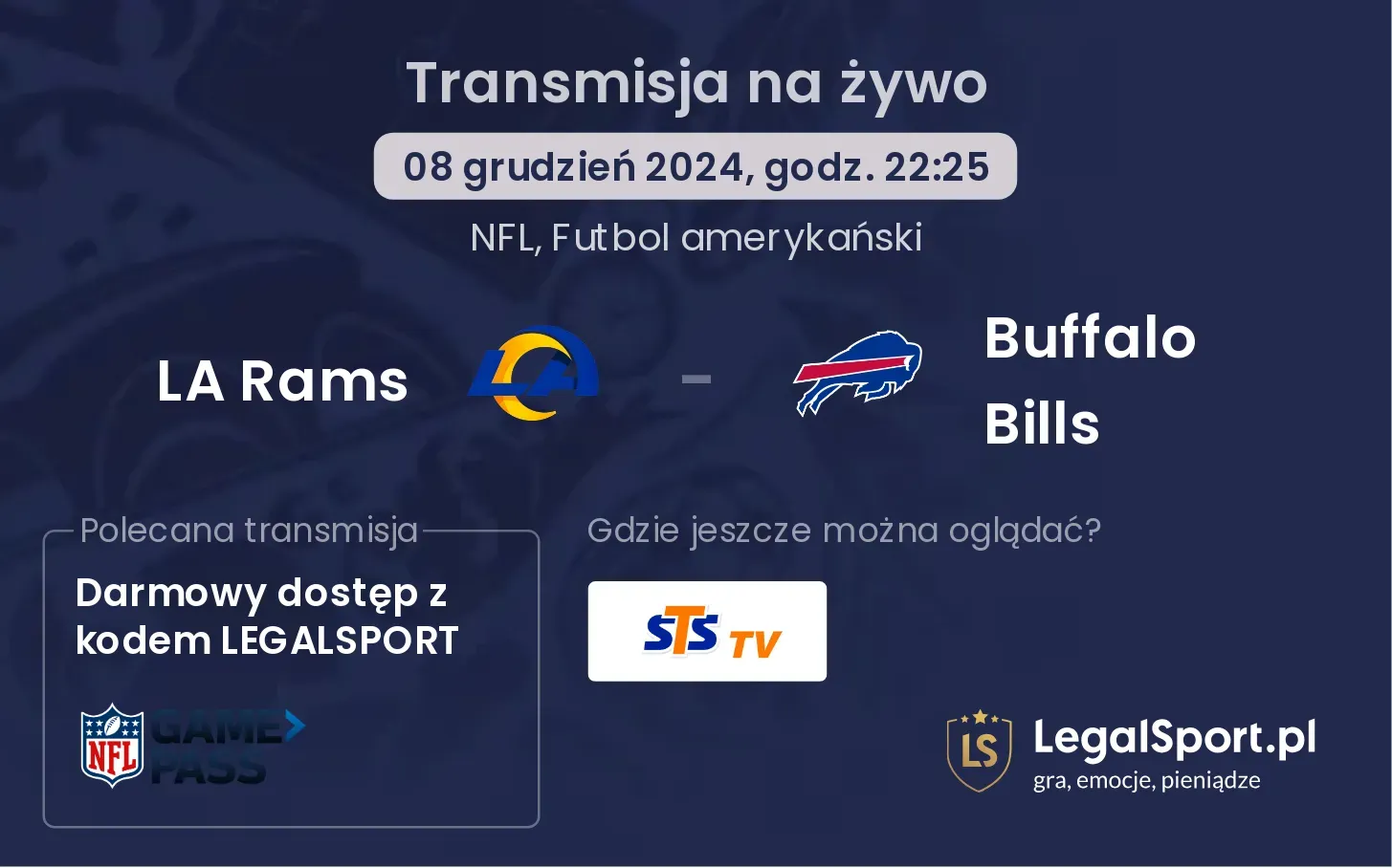 LA Rams - Buffalo Bills transmisja na żywo