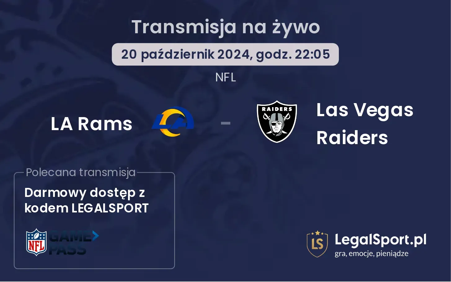 LA Rams - Las Vegas Raiders transmisja na żywo