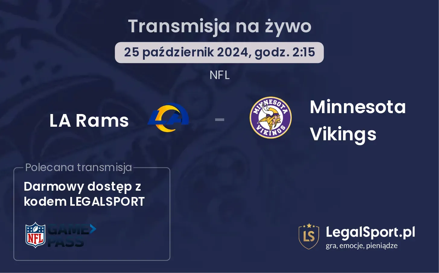 LA Rams - Minnesota Vikings transmisja na żywo