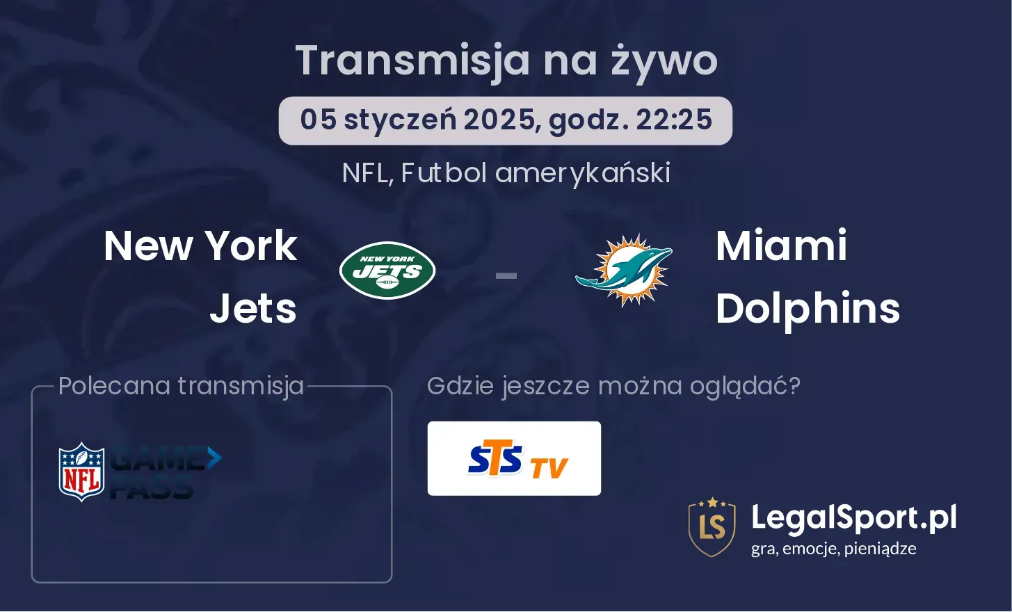 New York Jets - Miami Dolphins gdzie oglądać?