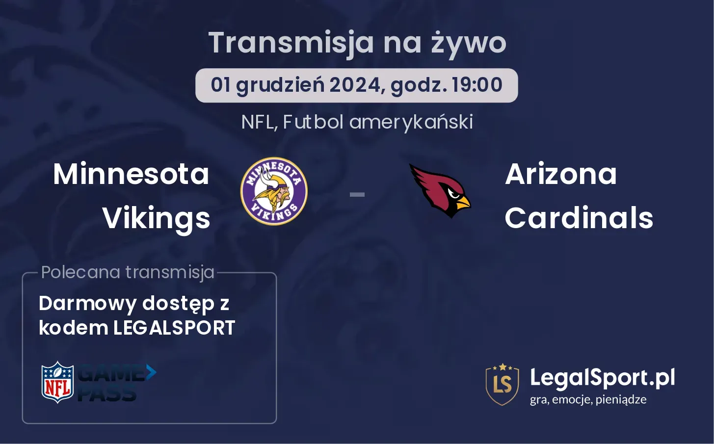 Minnesota Vikings - Arizona Cardinals transmisja na żywo