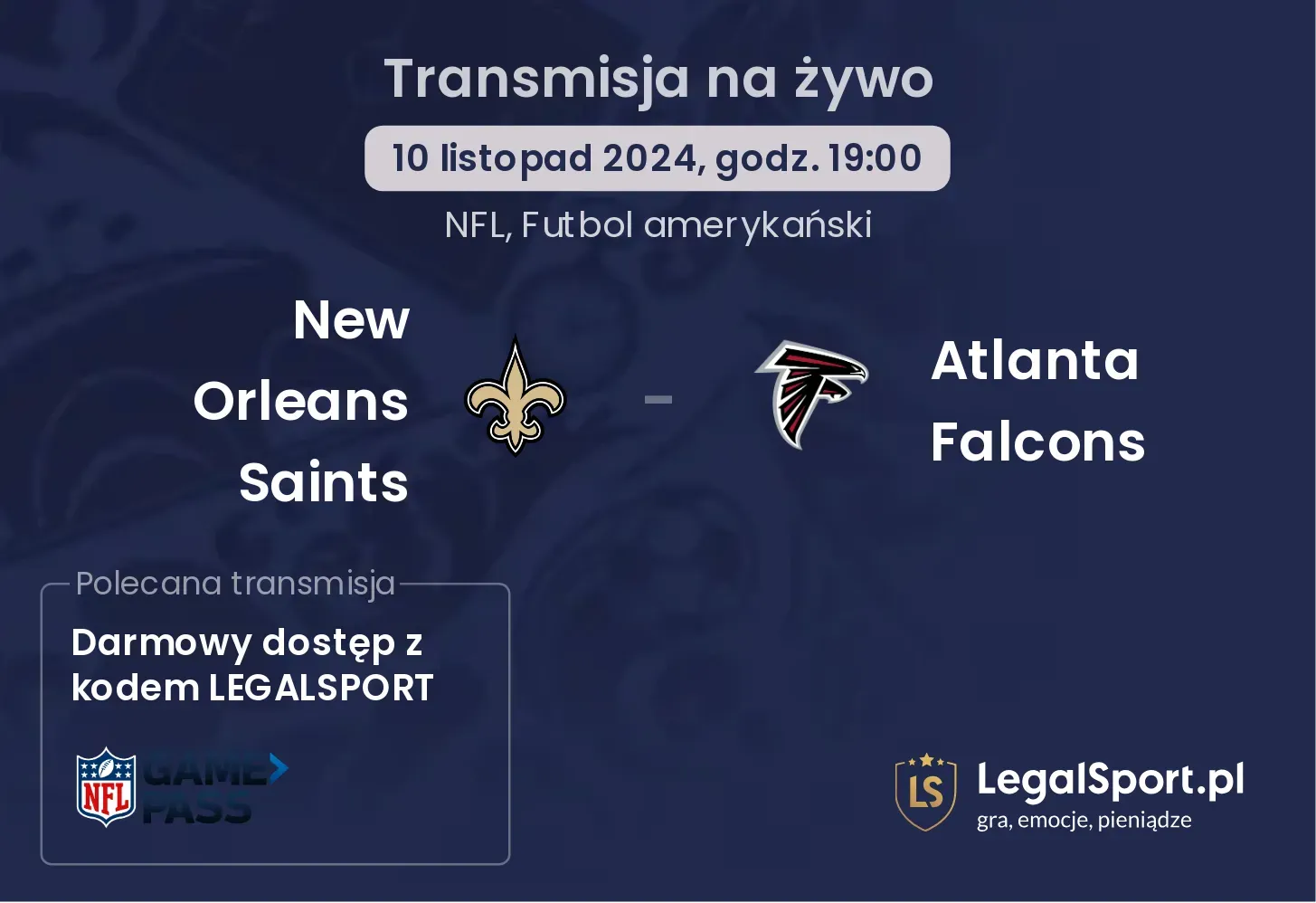 New Orleans Saints -  Atlanta Falcons transmisja na żywo