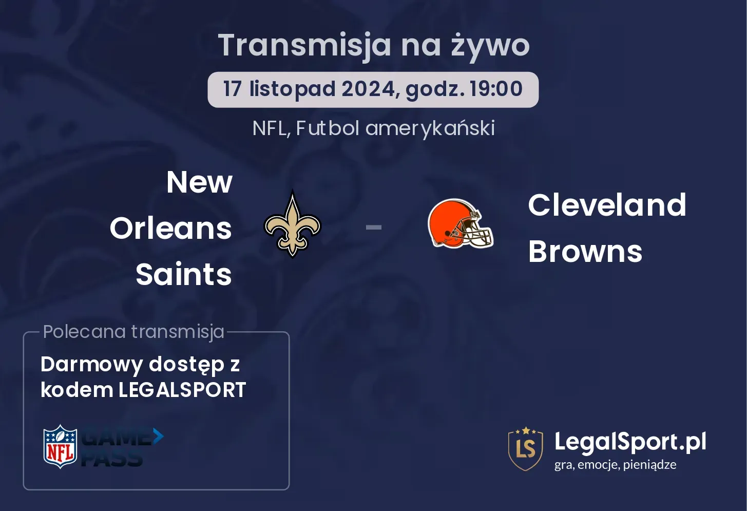 New Orleans Saints -  Cleveland Browns transmisja na żywo