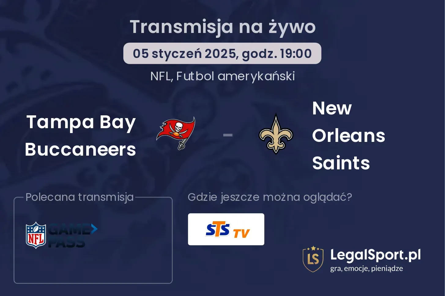 Tampa Bay Buccaneers - New Orleans Saints gdzie oglądać?