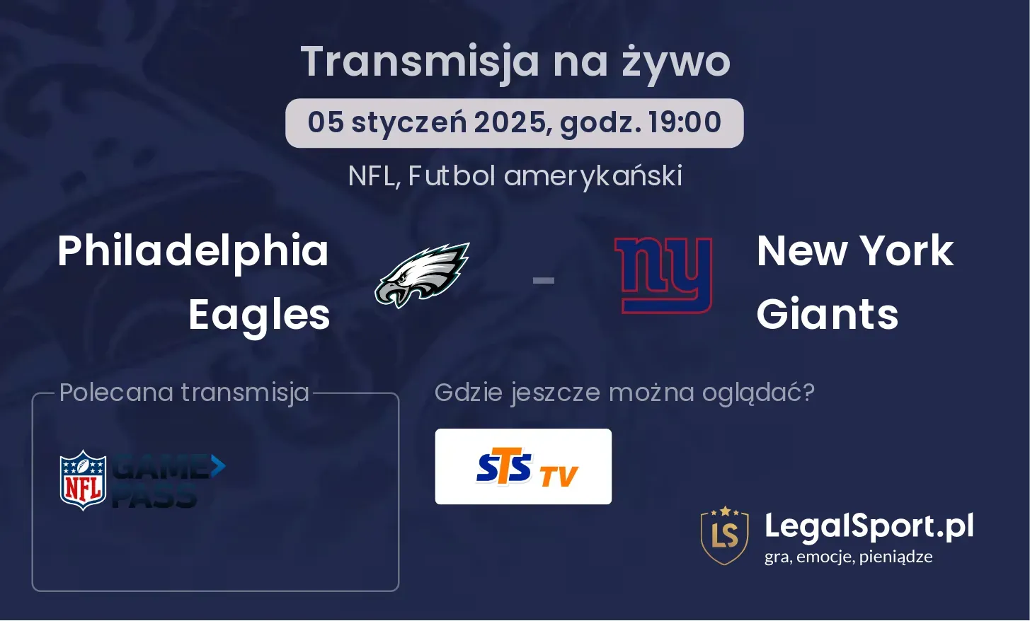 Philadelphia Eagles - New York Giants gdzie oglądać?