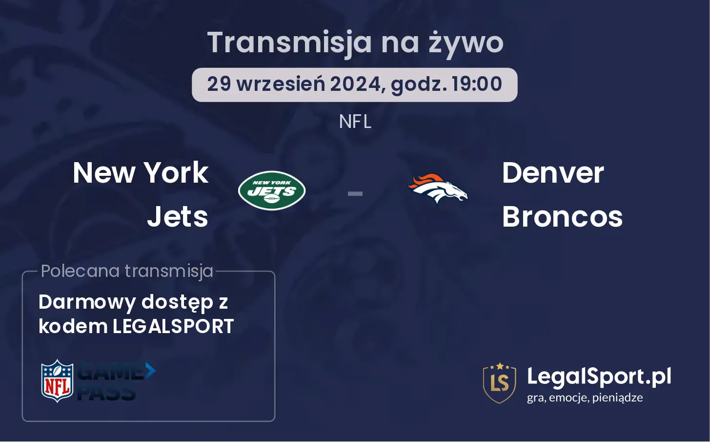 New York Jets - Denver Broncos transmisja na żywo