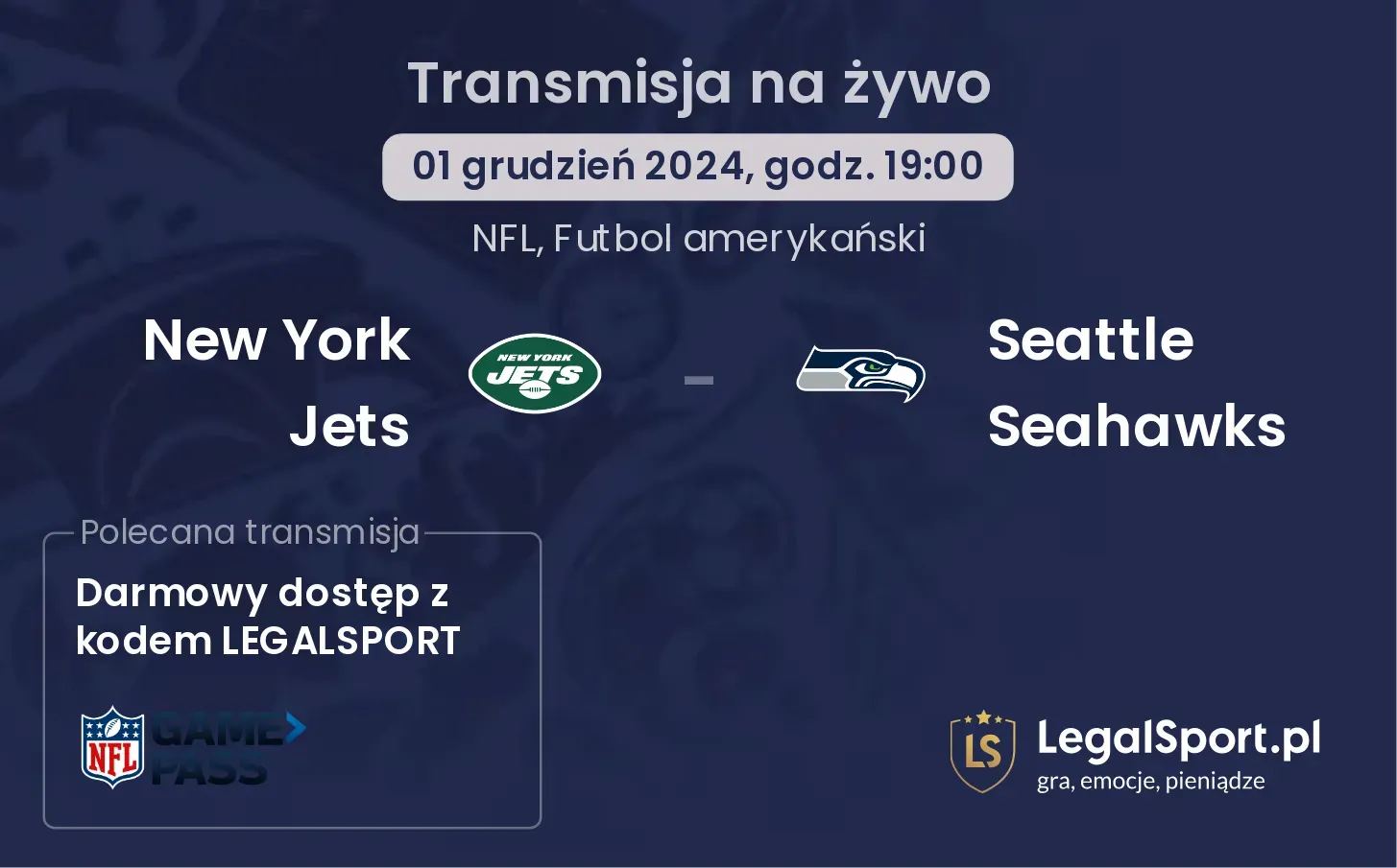 New York Jets - Seattle Seahawks transmisja na żywo