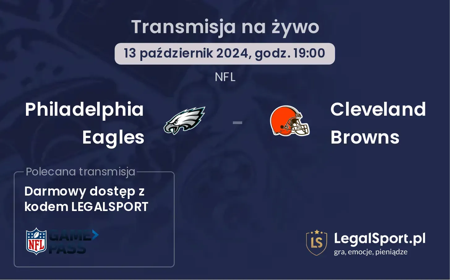 Philadelphia Eagles -  Cleveland Browns transmisja na żywo