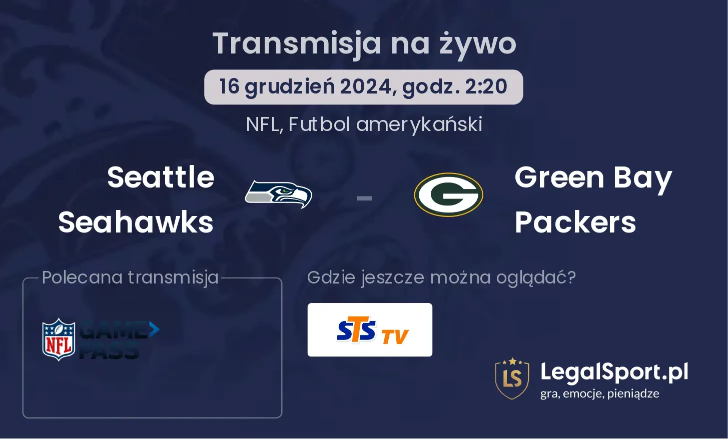 Seattle Seahawks - Green Bay Packers transmisja na żywo