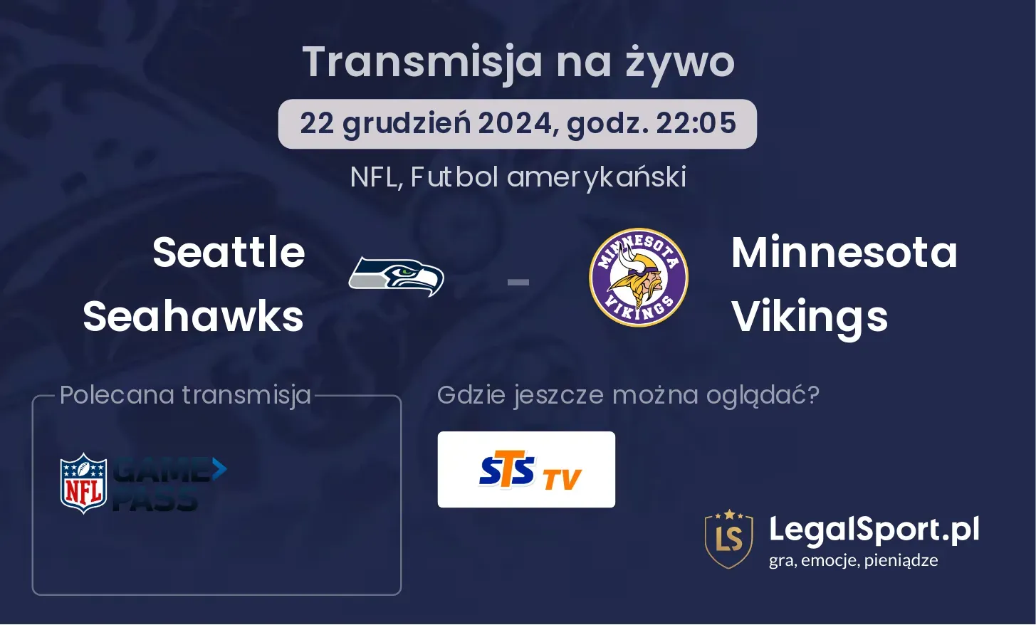 Seattle Seahawks - Minnesota Vikings transmisja na żywo