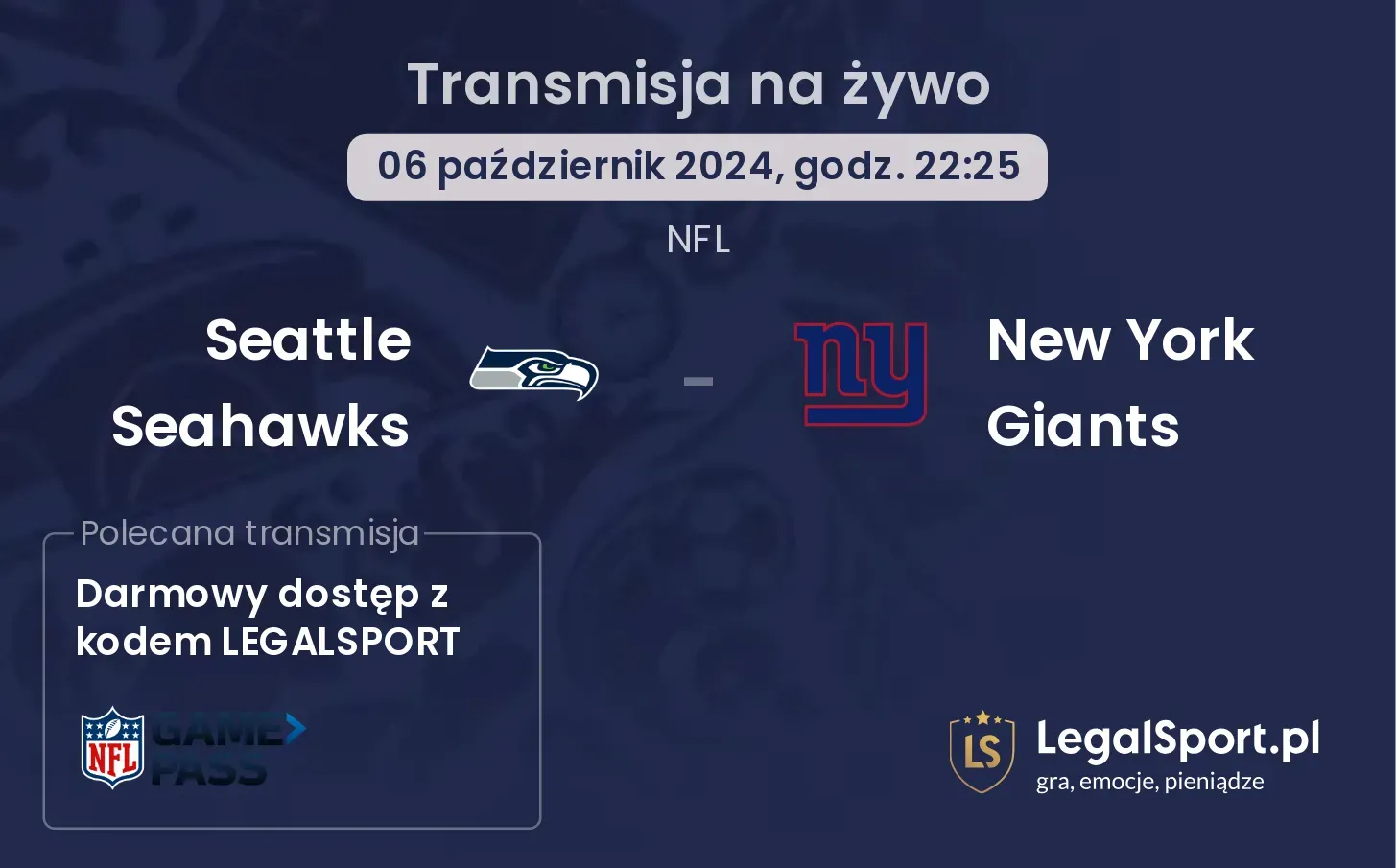 Seattle Seahawks - New York Giants transmisja na żywo