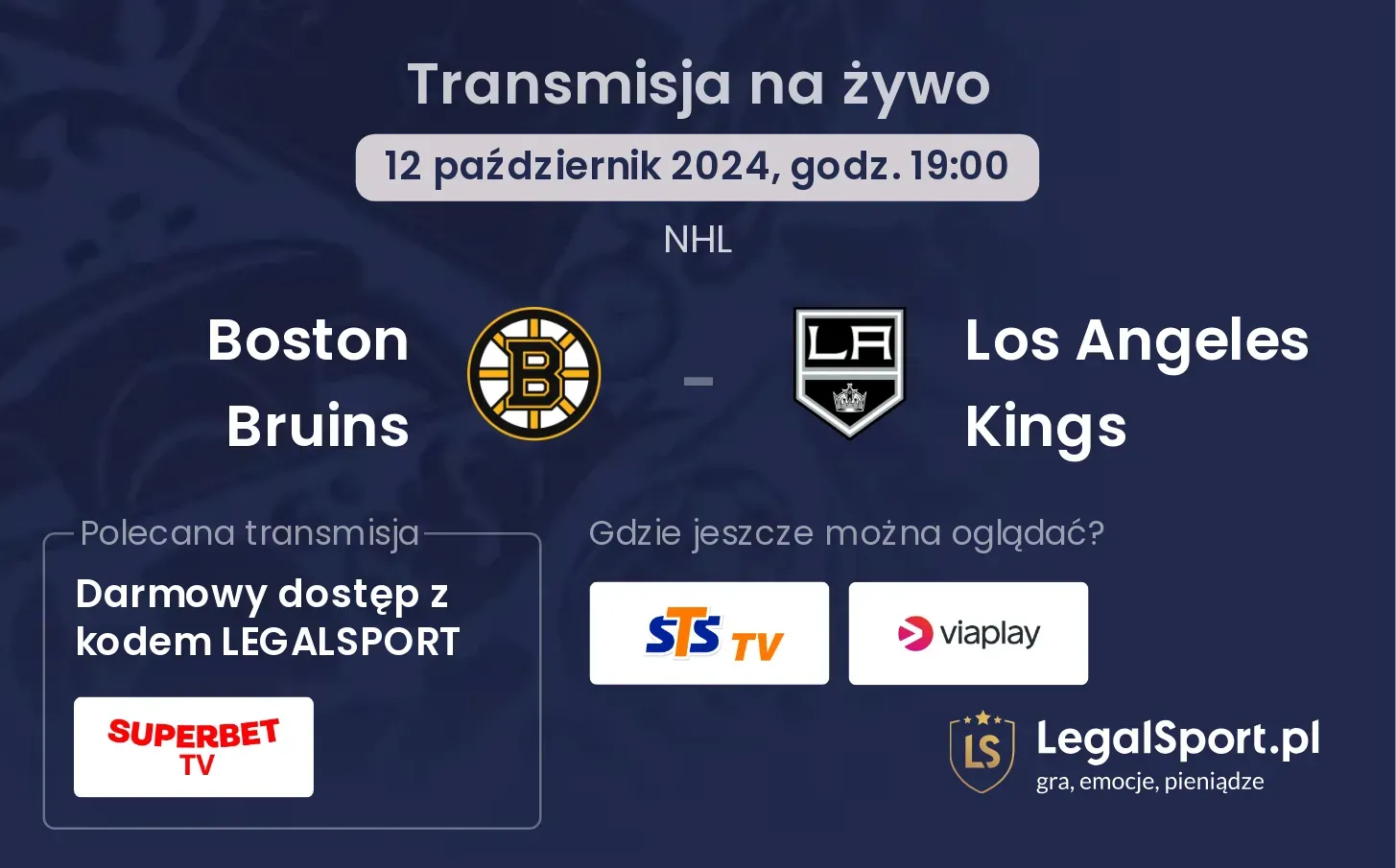 Boston Bruins - Los Angeles Kings transmisja na żywo