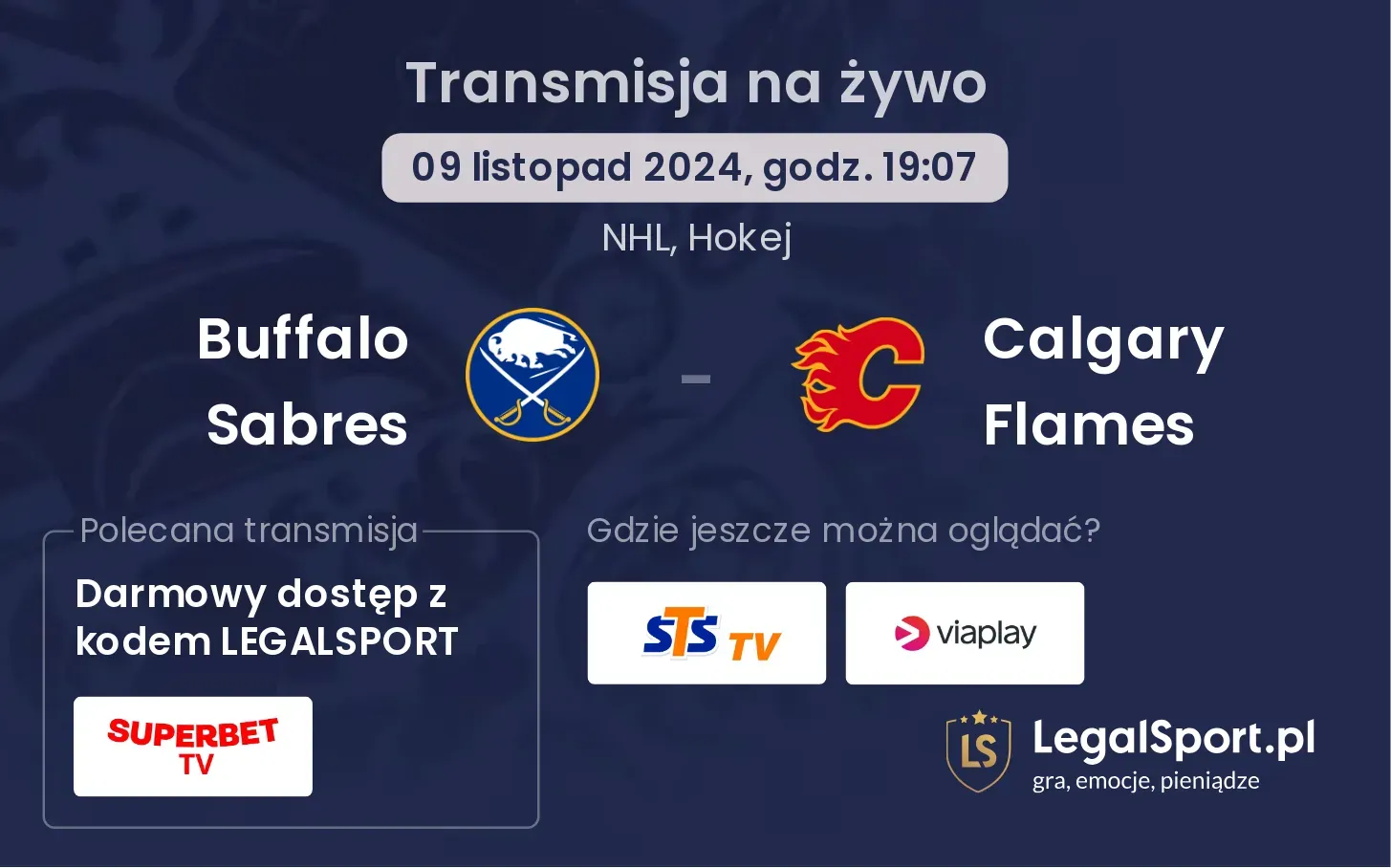 Buffalo Sabres - Calgary Flames transmisja na żywo