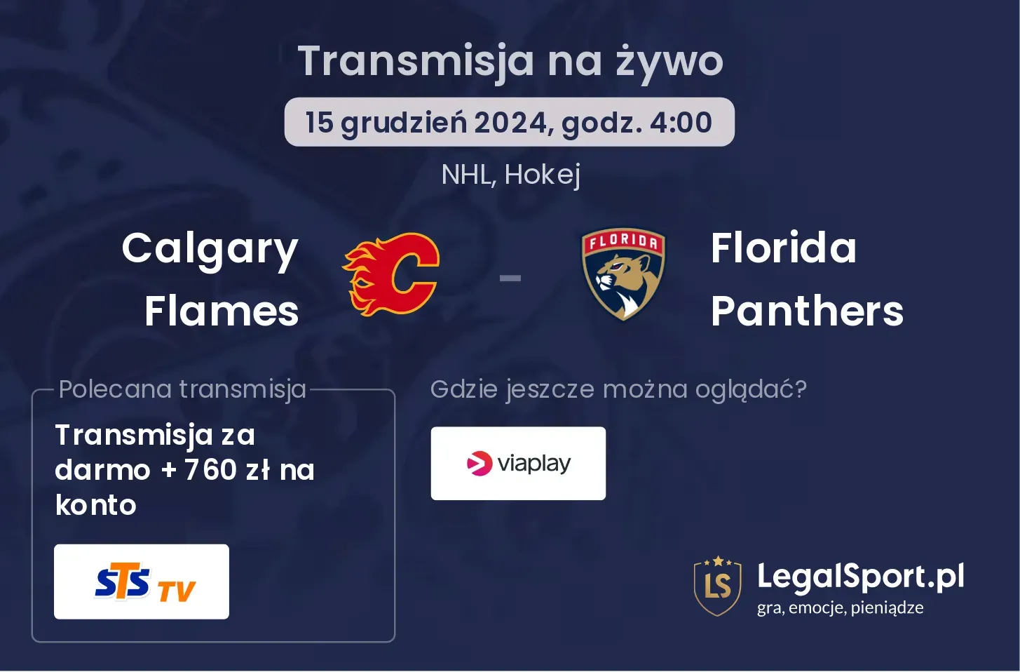 Calgary Flames - Florida Panthers transmisja na żywo