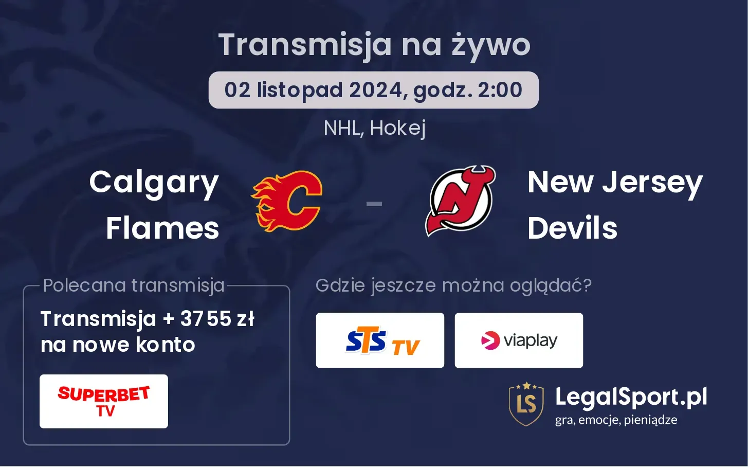 Calgary Flames - New Jersey Devils transmisja na żywo