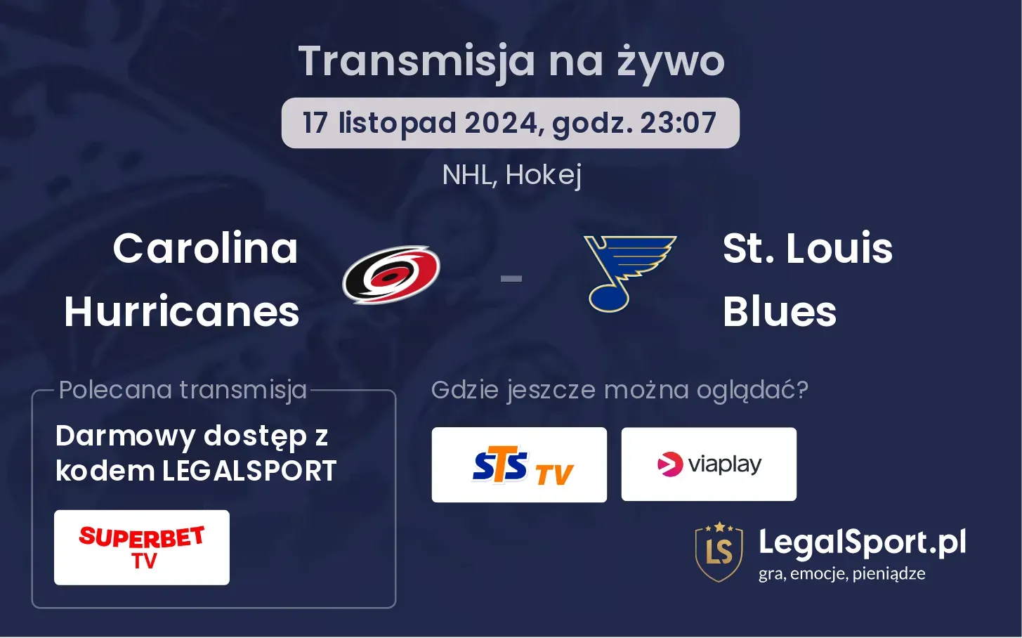 Carolina Hurricanes - St. Louis Blues transmisja na żywo