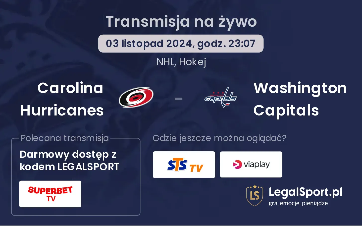 Carolina Hurricanes - Washington Capitals transmisja na żywo