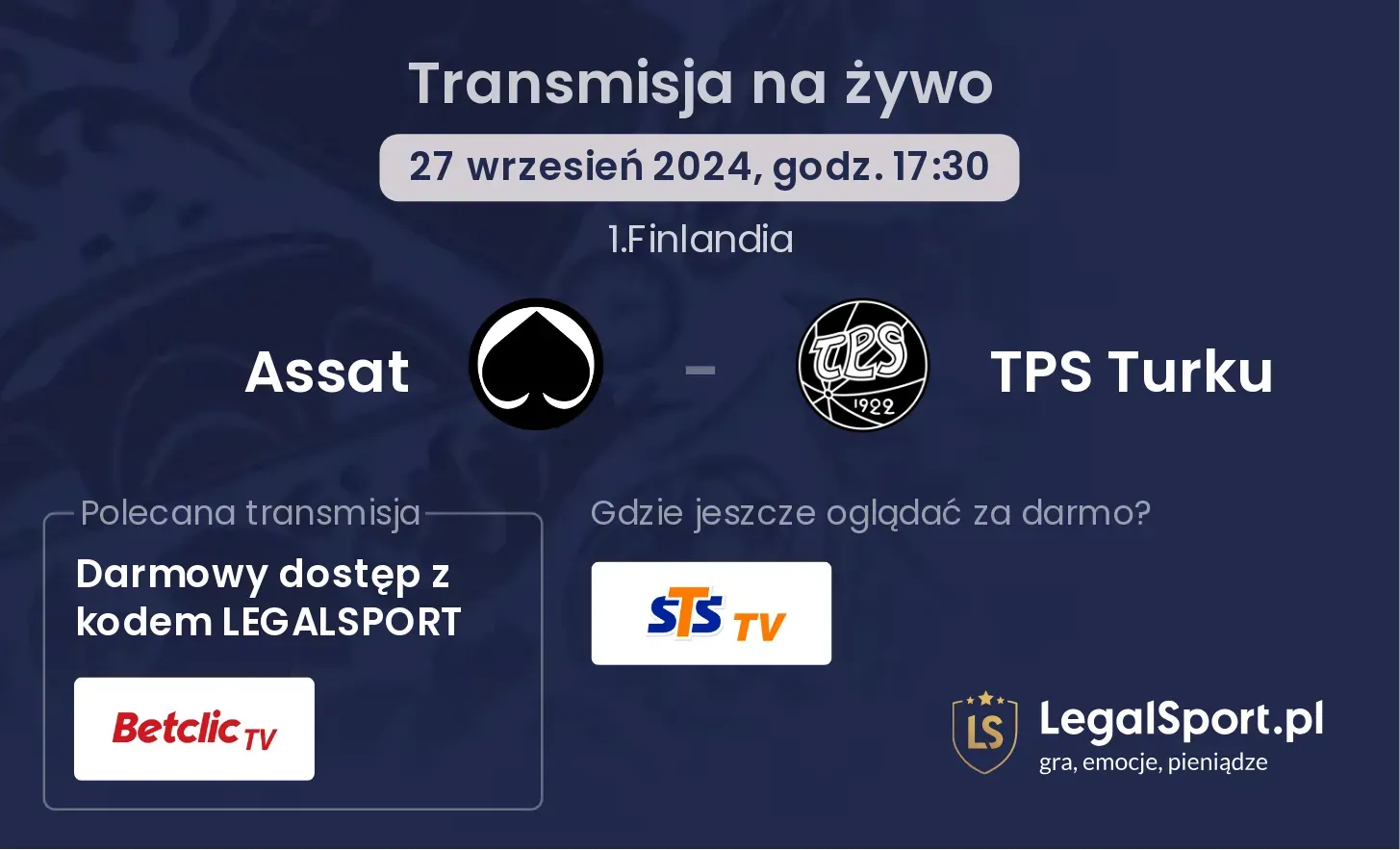 Assat - TPS Turku transmisja na żywo