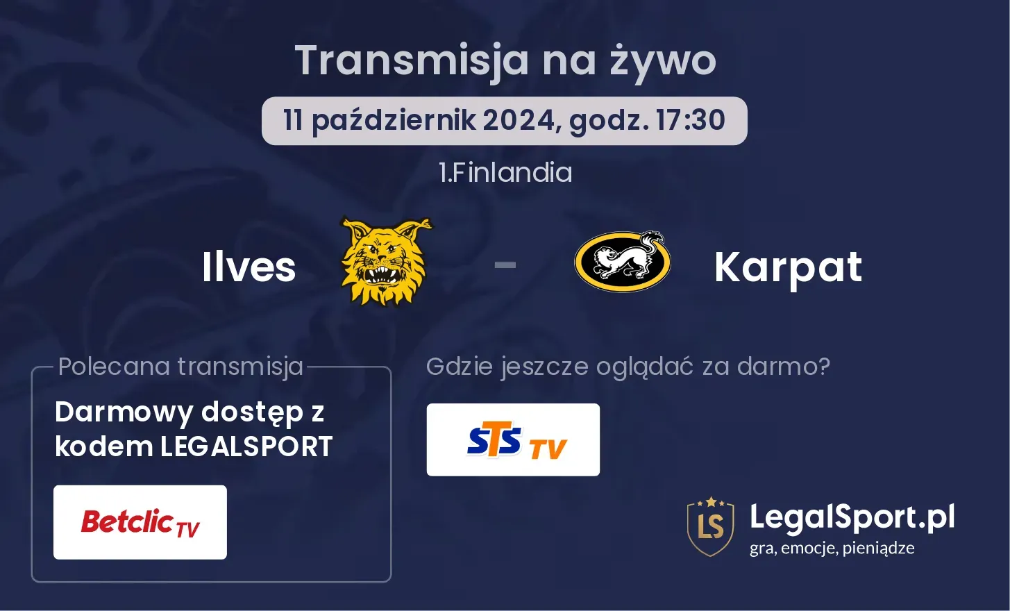 Ilves - Karpat transmisja na żywo