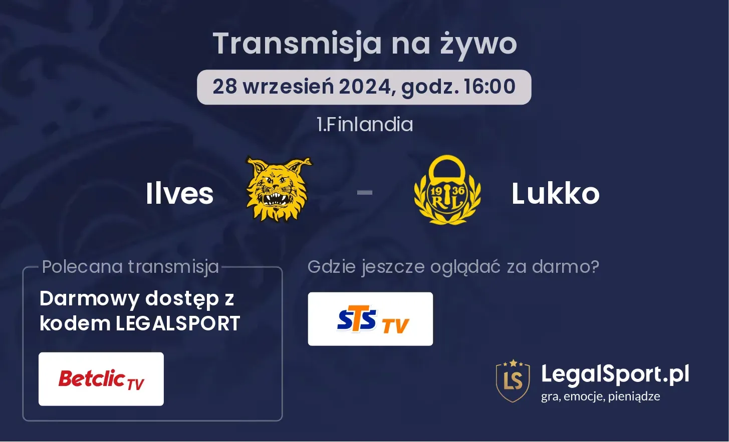 Ilves - Lukko transmisja na żywo