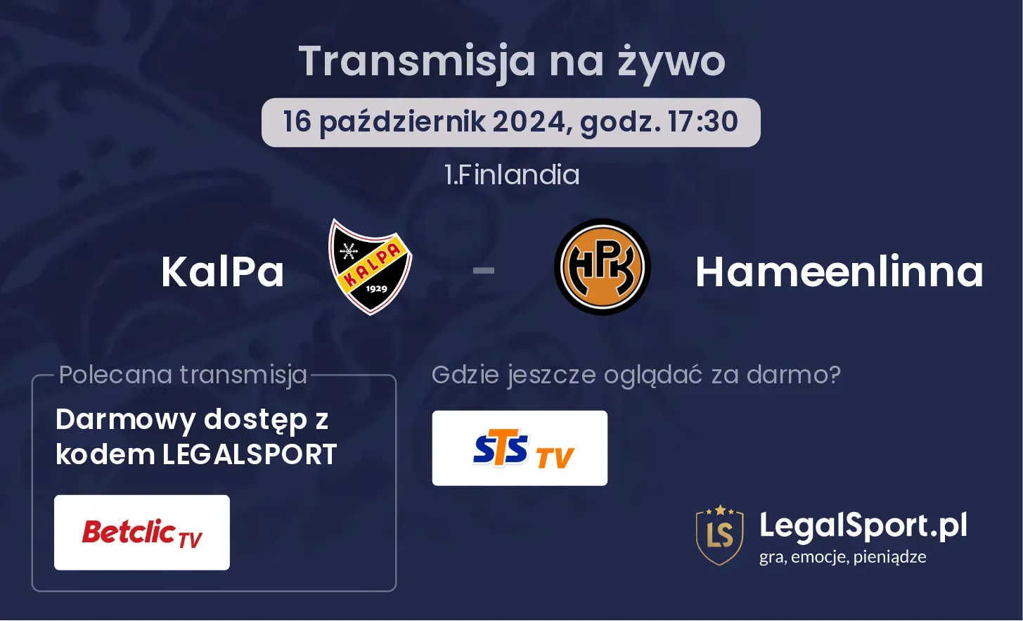 KalPa - Hameenlinna transmisja na żywo