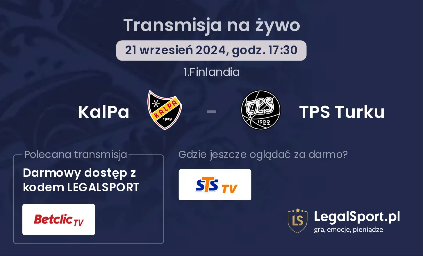 KalPa - TPS Turku transmisja na żywo