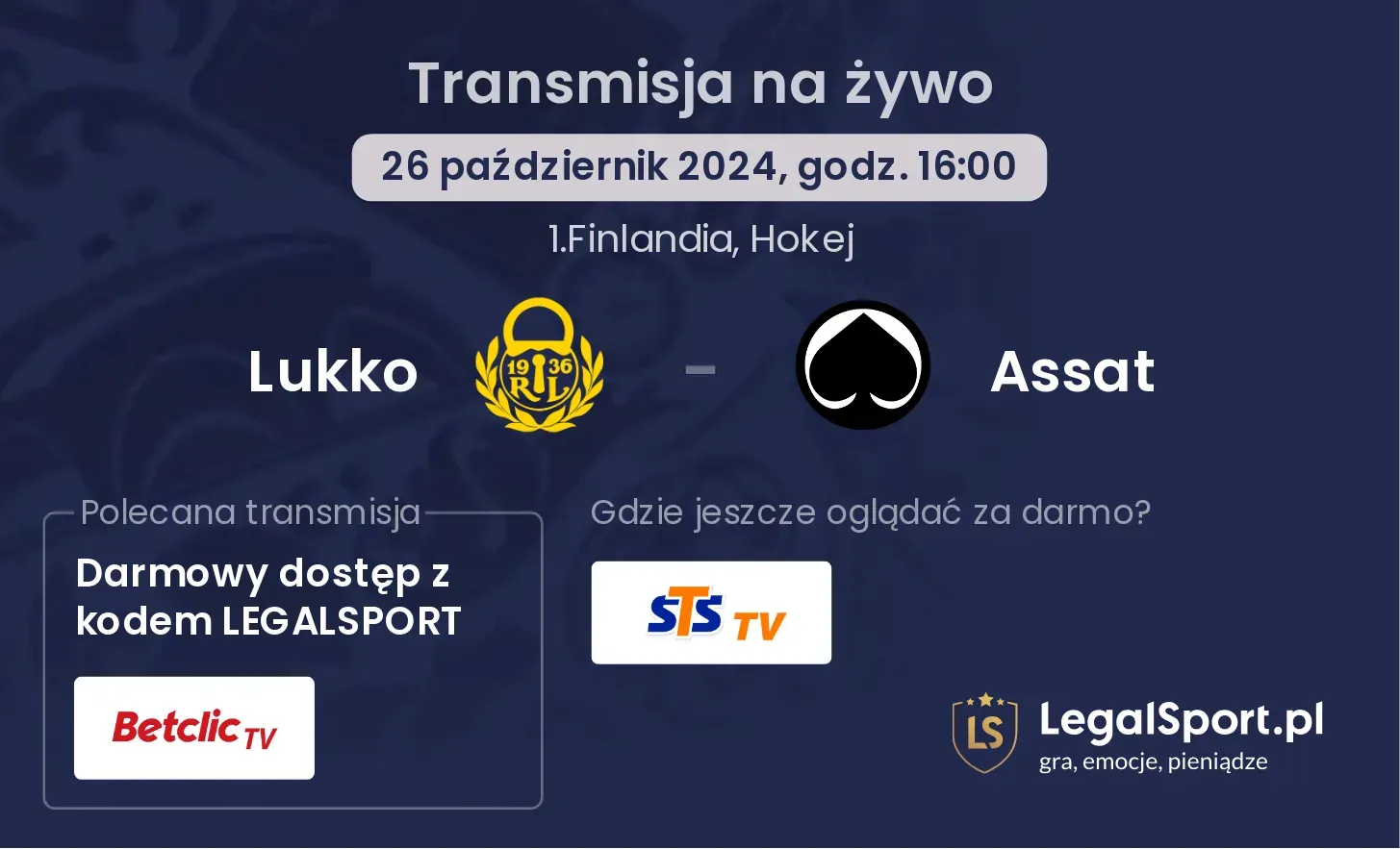 Lukko - Assat transmisja na żywo