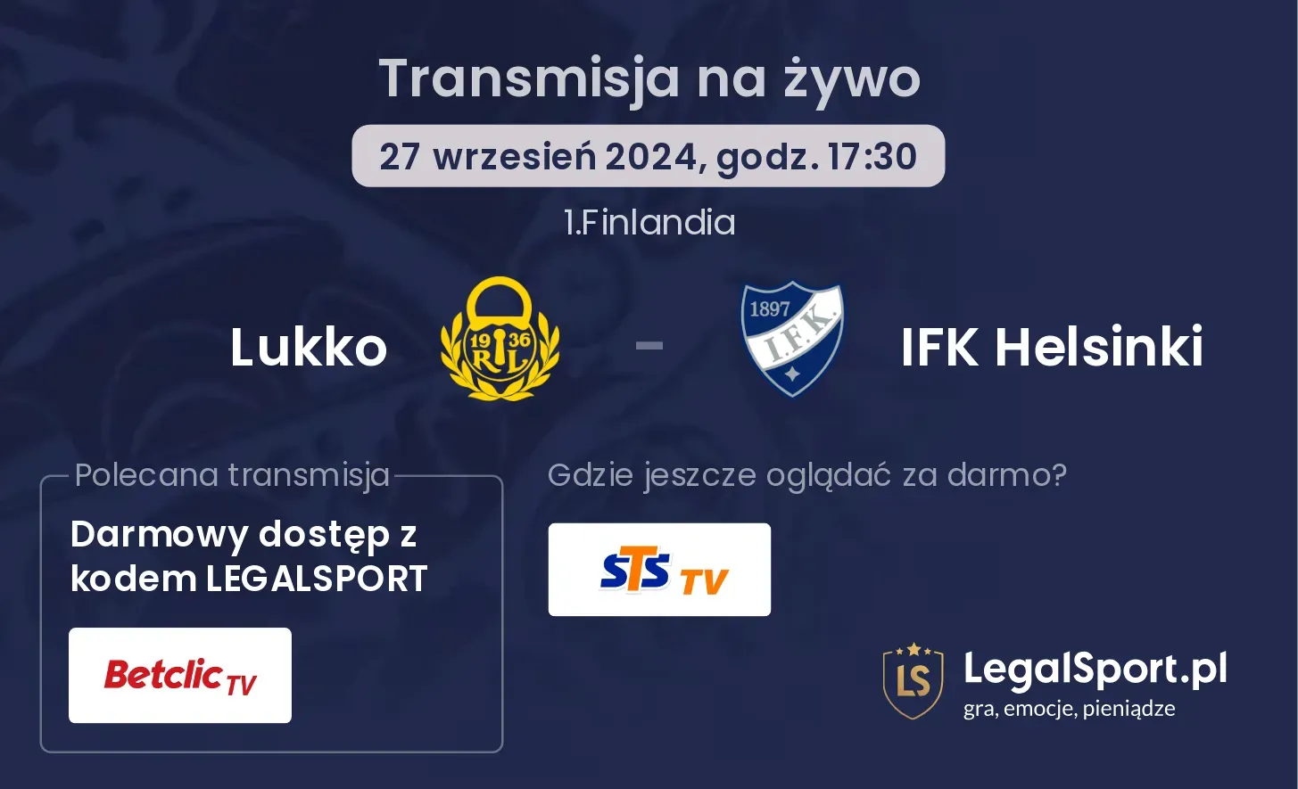 Lukko - IFK Helsinki transmisja na żywo