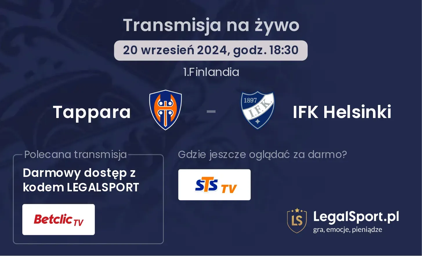 Tappara - IFK Helsinki transmisja na żywo