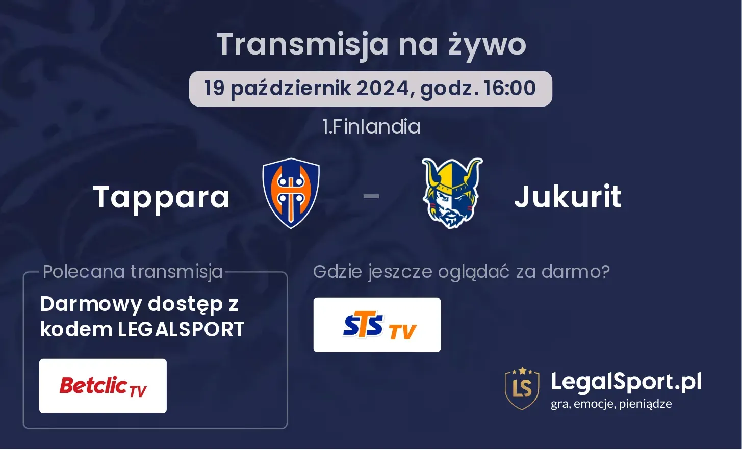 Tappara - Jukurit transmisja na żywo