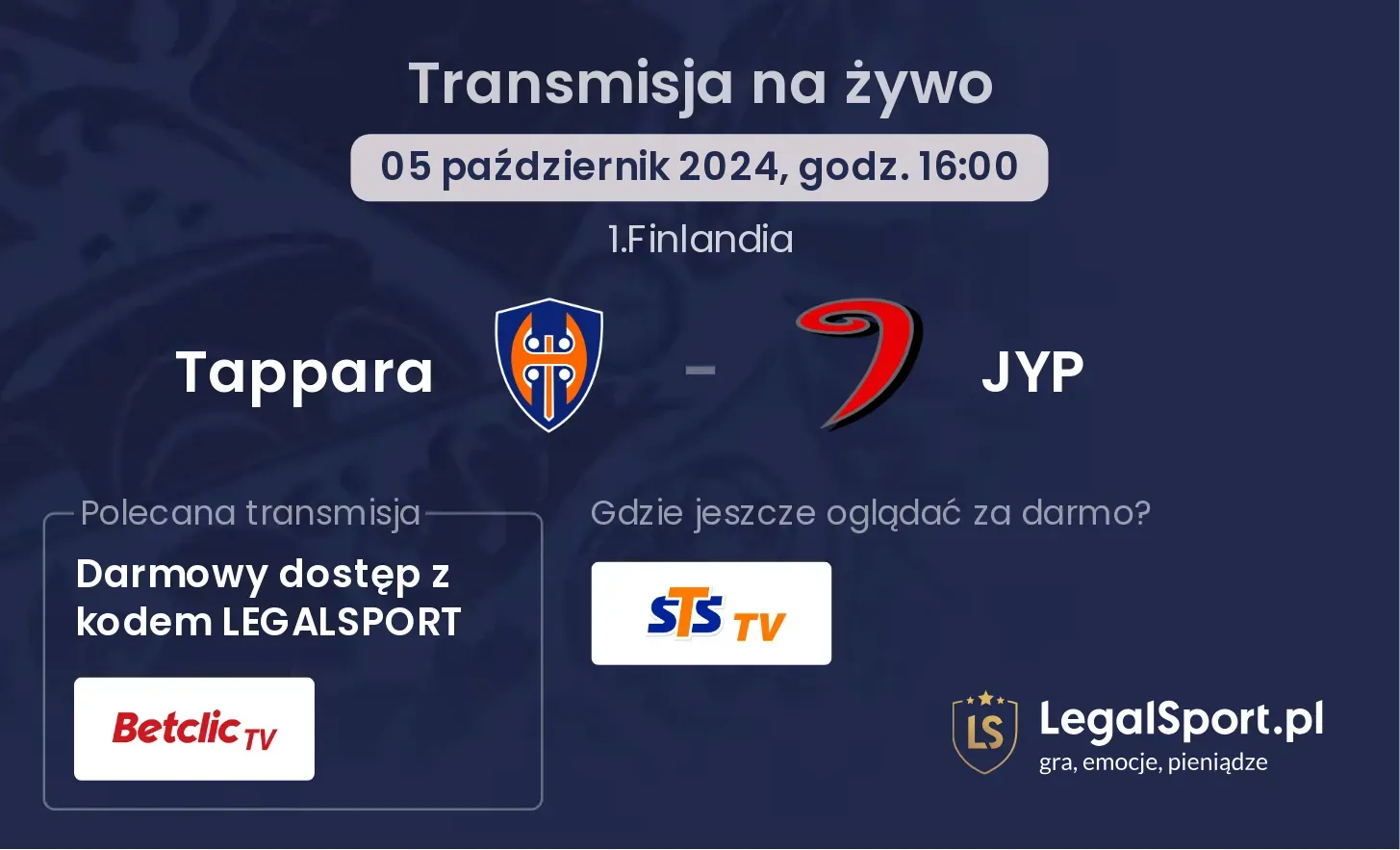 Tappara - JYP transmisja na żywo