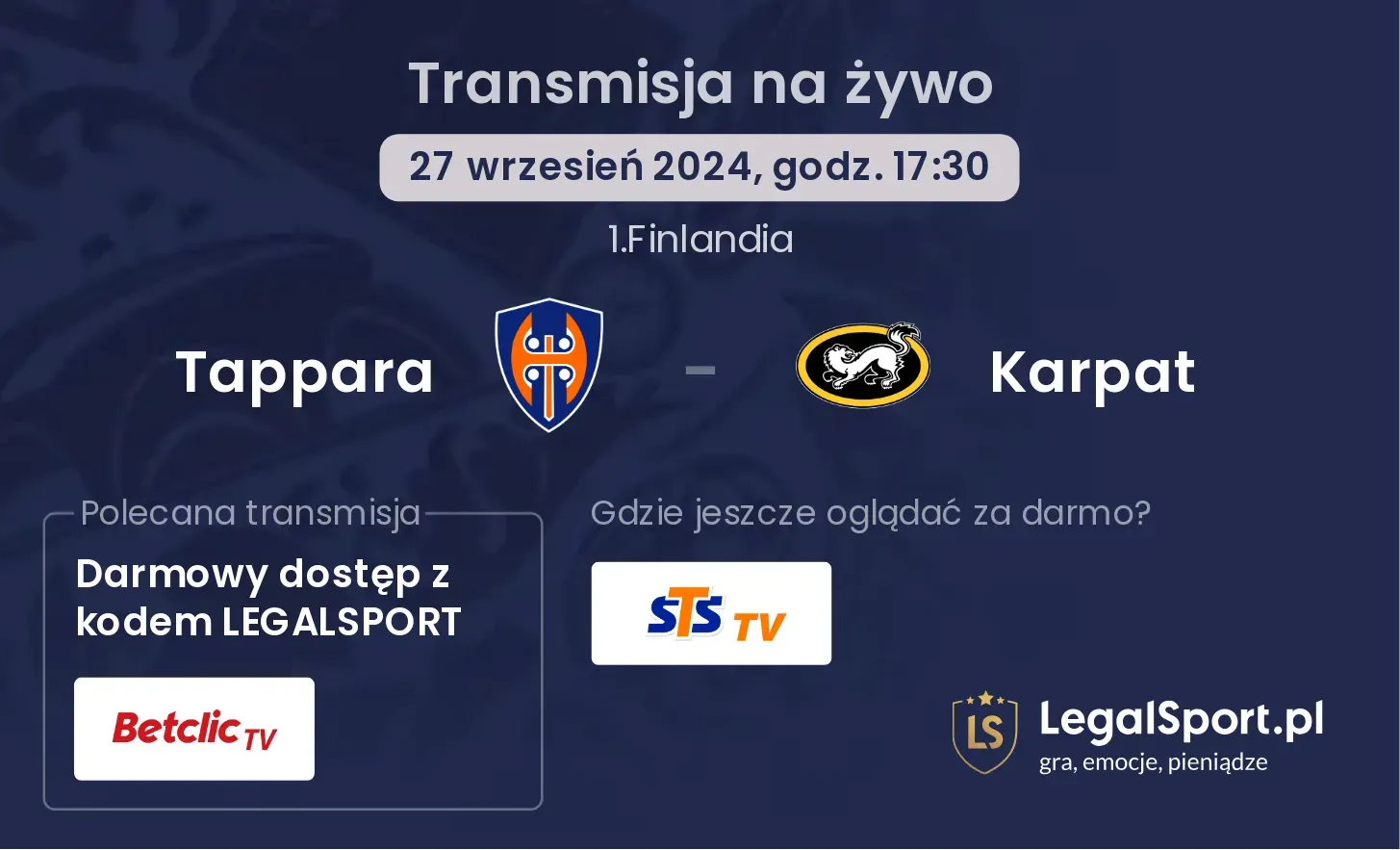 Tappara - Karpat transmisja na żywo