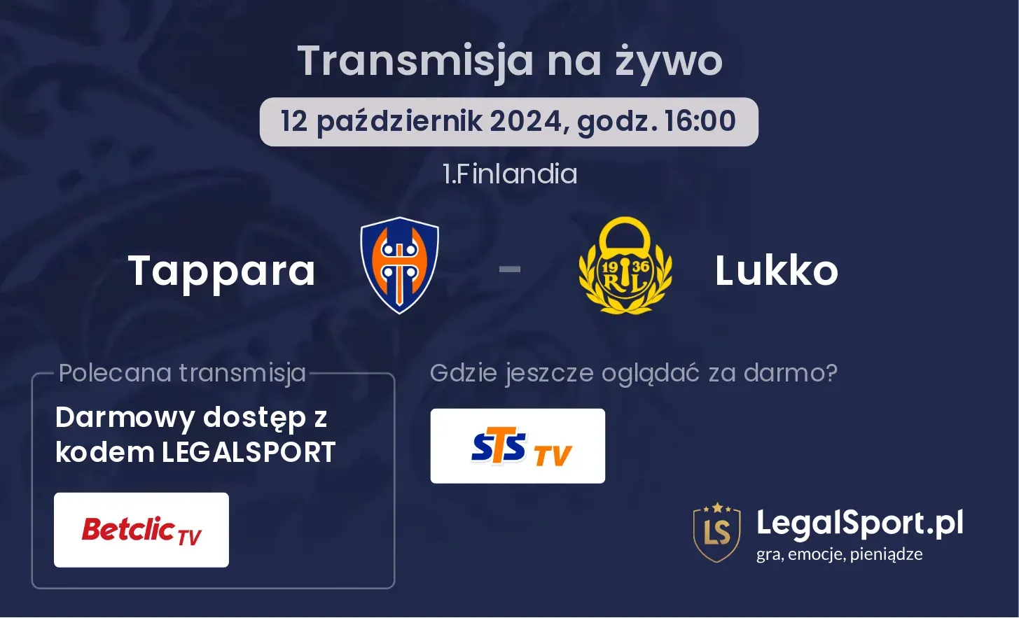 Tappara - Lukko transmisja na żywo