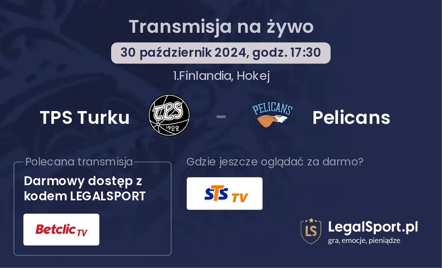 TPS Turku - Pelicans transmisja na żywo