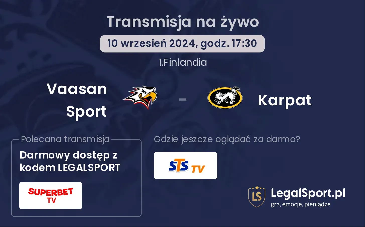 Vaasan Sport - Karpat transmisja na żywo