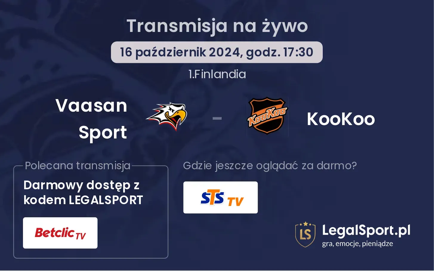 Vaasan Sport - KooKoo transmisja na żywo