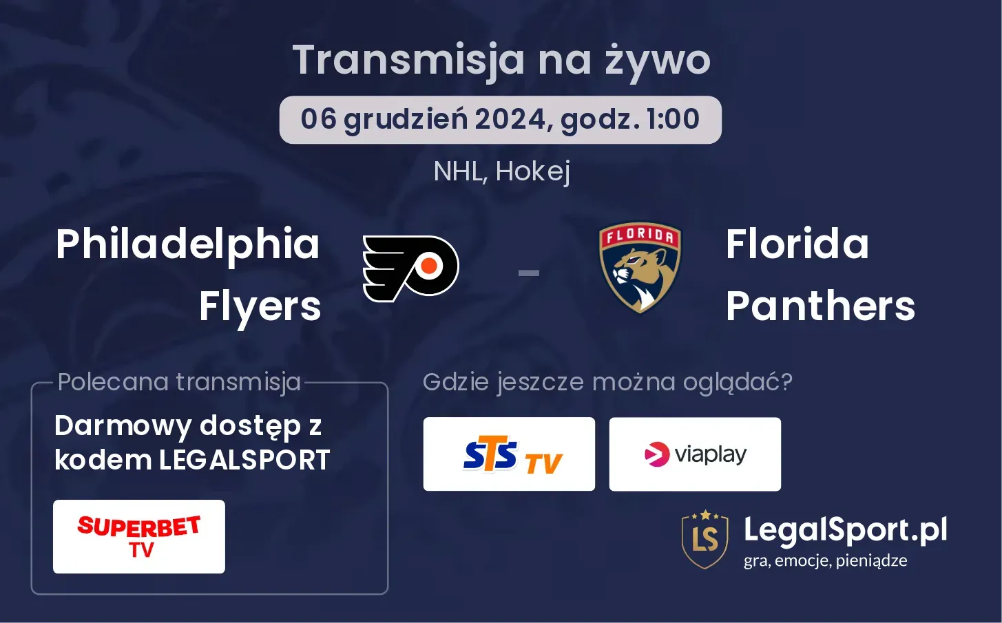 Florida Panthers - Philadelphia Flyers transmisja na żywo