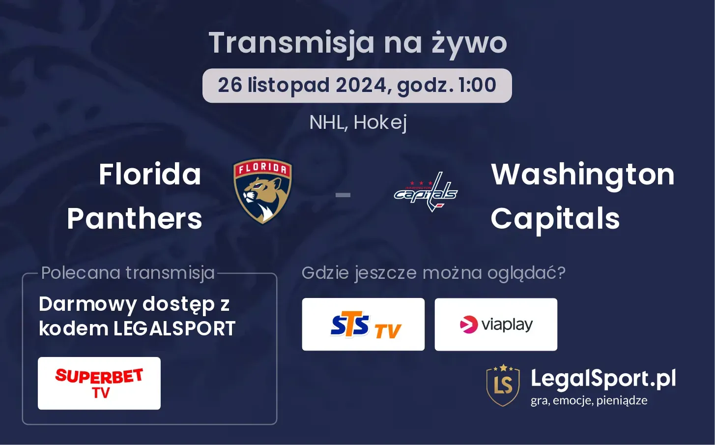 Florida Panthers - Washington Capitals transmisja na żywo