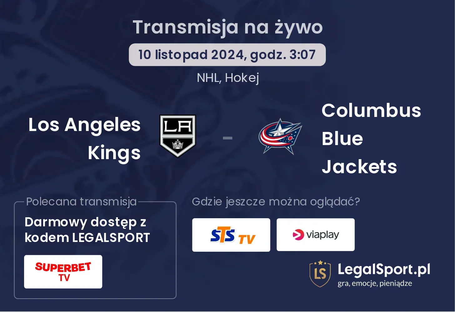 Los Angeles Kings - Columbus Blue Jackets transmisja na żywo