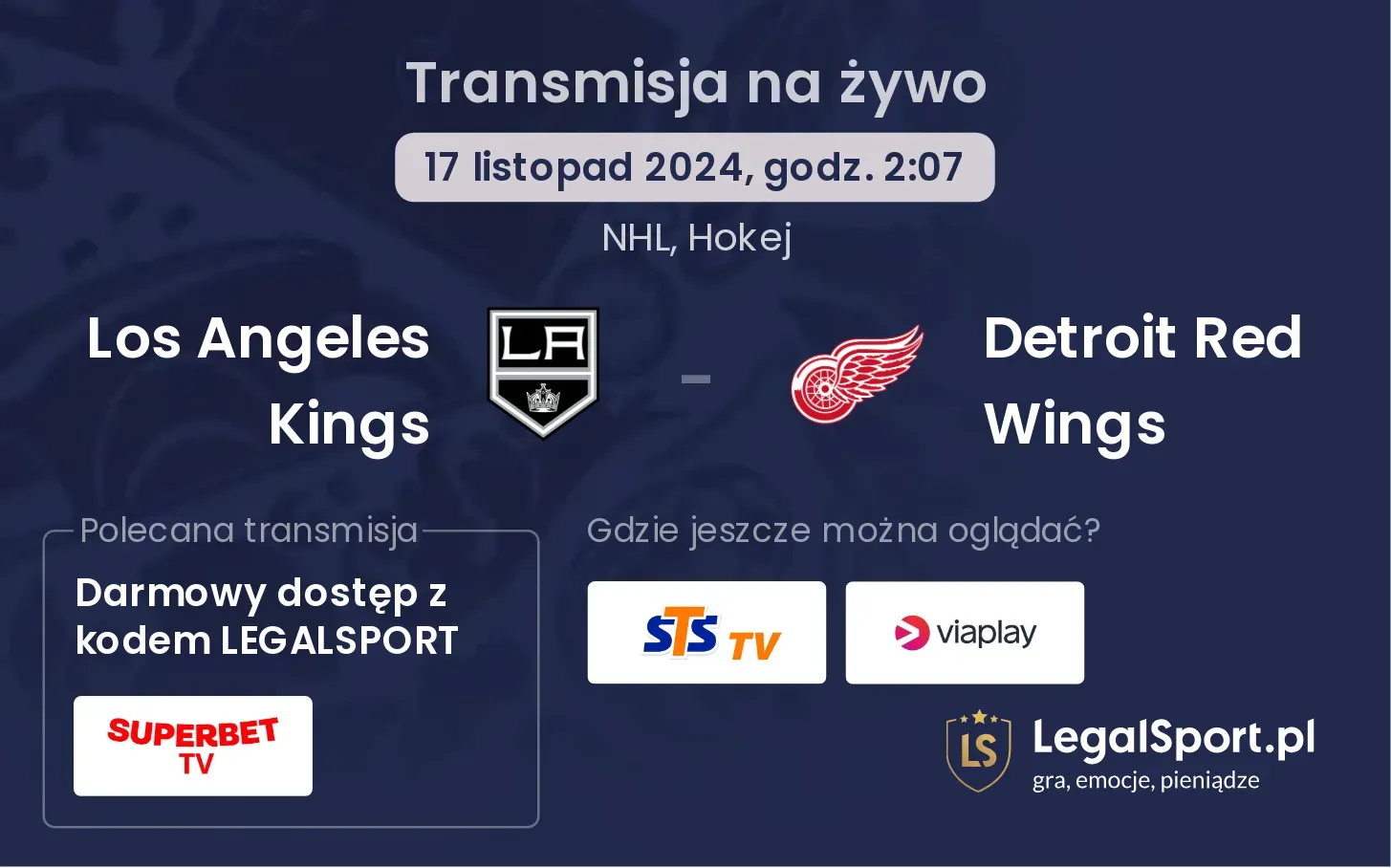 Los Angeles Kings - Detroit Red Wings transmisja na żywo