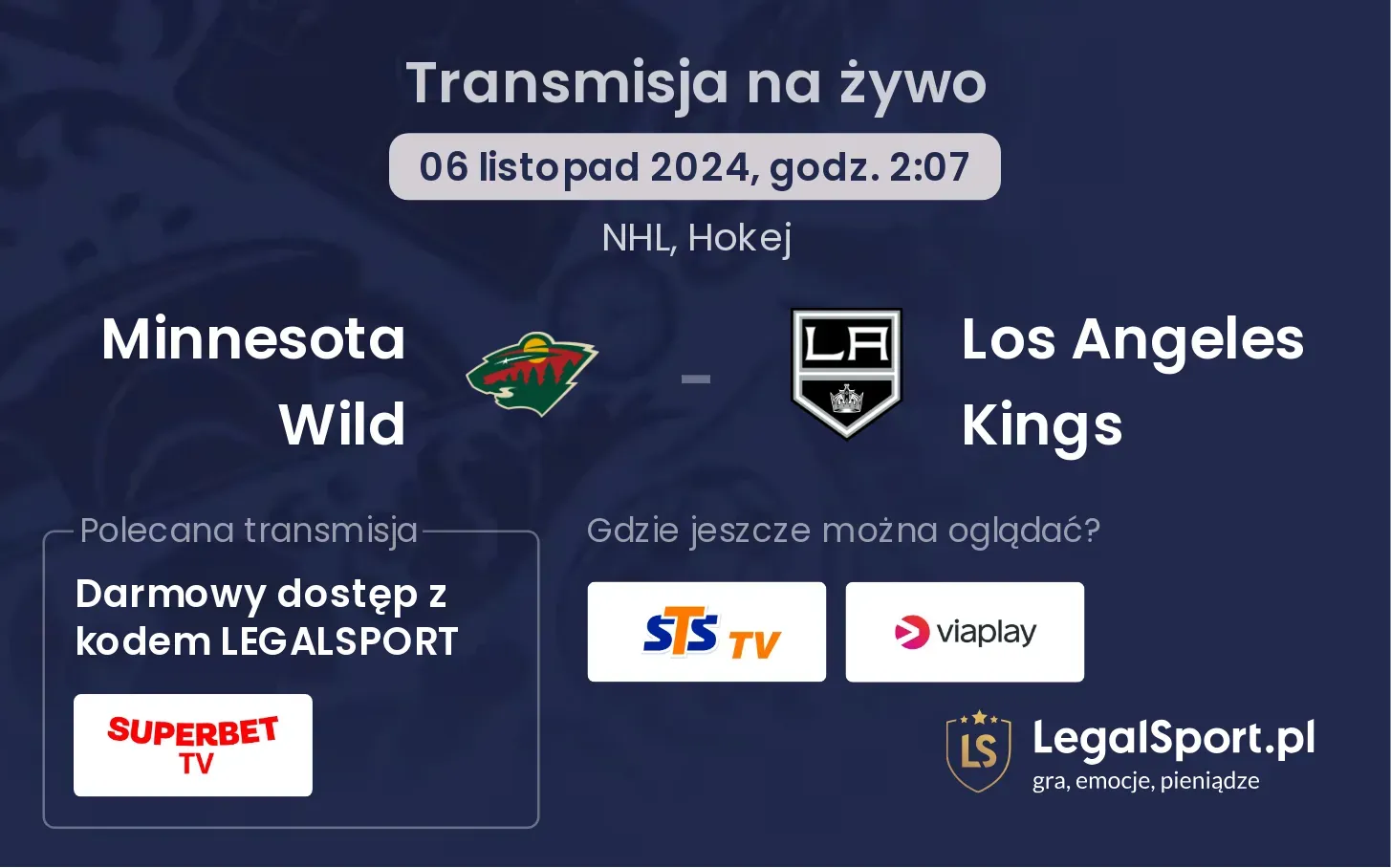 Minnesota Wild - Los Angeles Kings transmisja na żywo