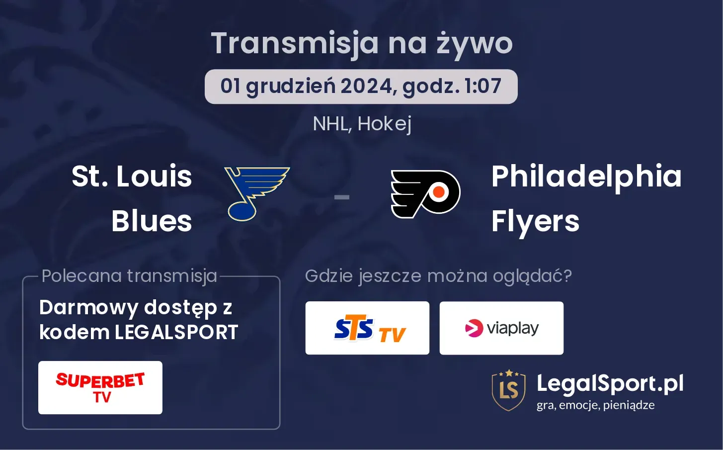 Philadelphia Flyers - St. Louis Blues transmisja na żywo